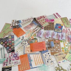 Assorted Craft Embellishments acrylic rhinestones new and partially used